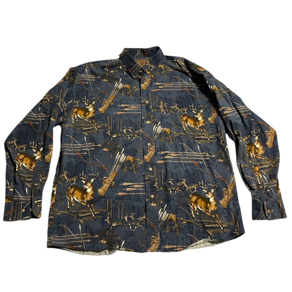 North River rustic outdoor hunting motif button down size L